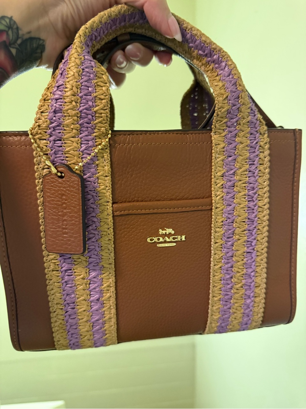 Coach Straw Web Smith 24 Tote Bag Purse